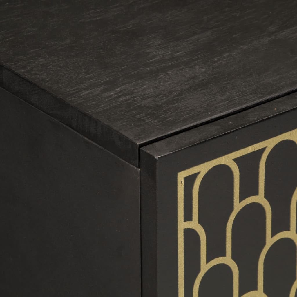 vidaXL Side cabinets 3 pcs 60x33x75 cm solid mango wood, storage cabinet, dresser cabinet, side cabinet, wall cabinet, storage cabinet, dresser cabinet, sideboard black