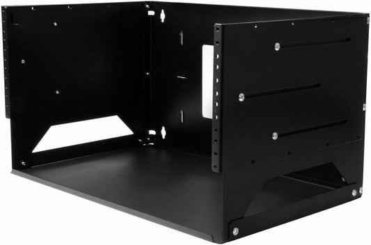 StarTech.com 2 Post 4U Open Frame Wandmonteerbare Server rack met Ingebouwd Schap, Verstelbare Diepte, Compacte Netwerk Rack voor Data/AV/Electronica/Computer Apparatuur, TAA Compliant (WALLSHELF4U)
