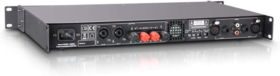 LD Systems XS 400; PA klasse D versterker 2 x 200 W 4 ohm maat