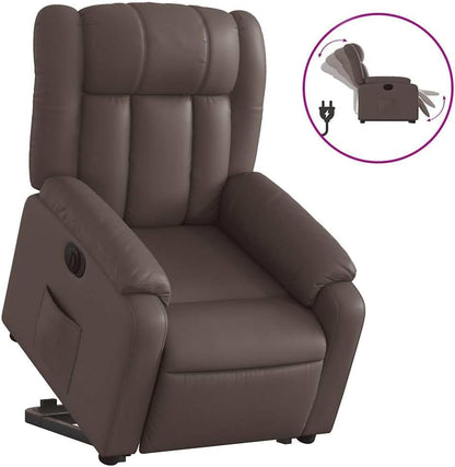 Relaxstoel – Elektrische Fauteuil – TV-Stoel – Ligstoel – Opstahulp – Kunstleer – Bruin – Elektrisch Verstelbaar – Kantelsysteem