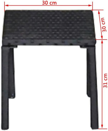 Gecheer Sun lounger with polyrattan black side table, sun loungers with cushions, outdoor sun lounger, polyrattan sun lounger - QUORE