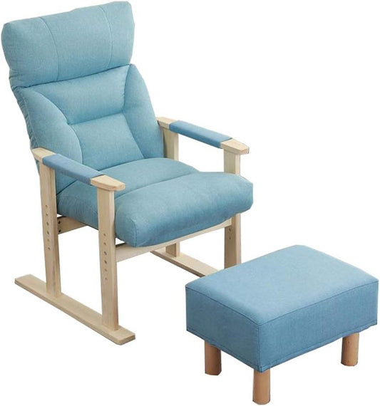 Loungestoel – Fauteuil – Relaxstoel – Tuinstoel – Balkonstoel – Verstelbare Rugleuning – Massief Houten Frame – Traagschuim Kussen – Ergonomisch Ontwerp