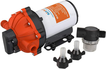 GLOEDNIEUWE SEAFLO 55-serie membraanpomp - 12V DC, 5,5 GPM, 60 PSI met HEAVY DUTY PRESSURE SWITCH