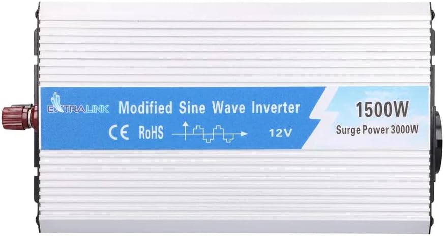 EXTRALINK OPIM - 1500W Spanningsomvormer 12V 230V Gemodificeerde Sinus Stroomomvormer Inverter DC AC Voor Voertuigen, Camper Met USB-Poort