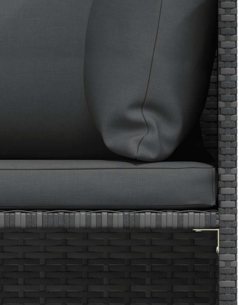 vidaXL 1/4/5x Footrest Sectional with Cushion Poly Rattan Multiple Colors - QUORE