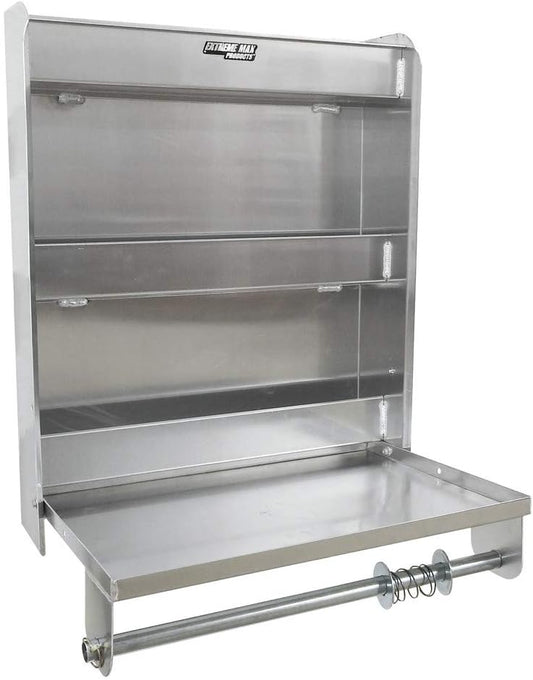 Extreme Max 5001.6049 Aluminium Stationskast Flip-Out Werklade met Papier Handdoekenrek Organizer voor Afgesloten Race Trailer Winkel Garage Opslag