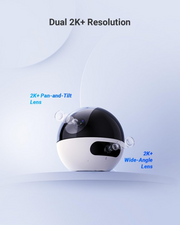 Beveiligingscamera - WiFi-bewakingscamera - Camerabewaking - met 360° - Dubbele Lens - 2K - 4MP+4 MP - Automatische Tracking - Persoons - Dierdetectie - Tweewegaudio - 10m Nachtzicht Patrouille - Privacymodus - voor Binnen - Wit