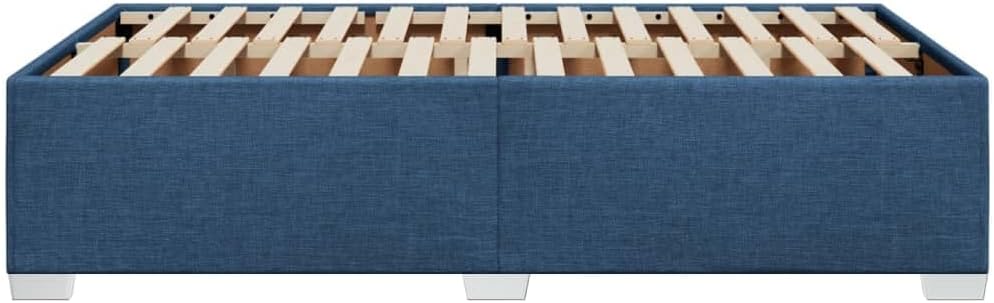 Bedframe – Bed Ombouw – Tweepersoonsbed – Twijfelaar Bed – Bedbodem – Blauw – 120x190 cm – Stevige Lattenbodem – Polyester Stoffering