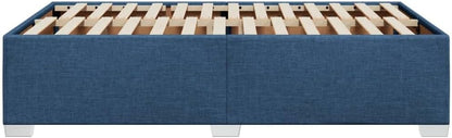 Bedframe – Bed Ombouw – Tweepersoonsbed – Twijfelaar Bed – Bedbodem – Blauw – 120x190 cm – Stevige Lattenbodem – Polyester Stoffering