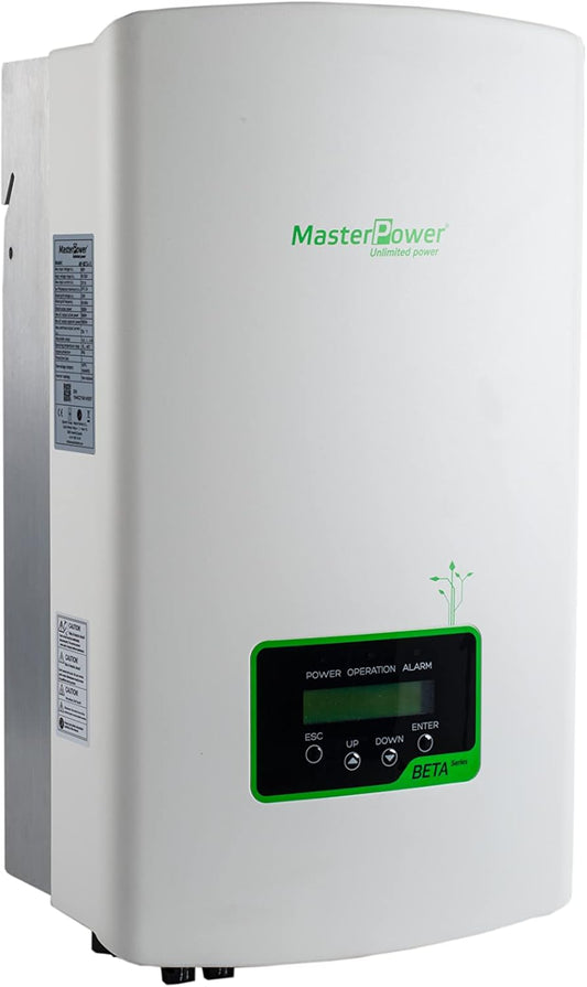 Master U-Power Solar Power omvormer, 6 kW, eenfasig, wit.