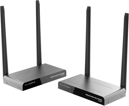Kabelloses HDMI,Plug & Play-Kit für kabellosen HDMI-Sender und -Empfänger, KVM- und IR-Fernbedienung,HDMI-Loop-out,kabelloser Extender,Live-Streaming Von 1080P-Video und -Audio auf Fernseher/Projekto