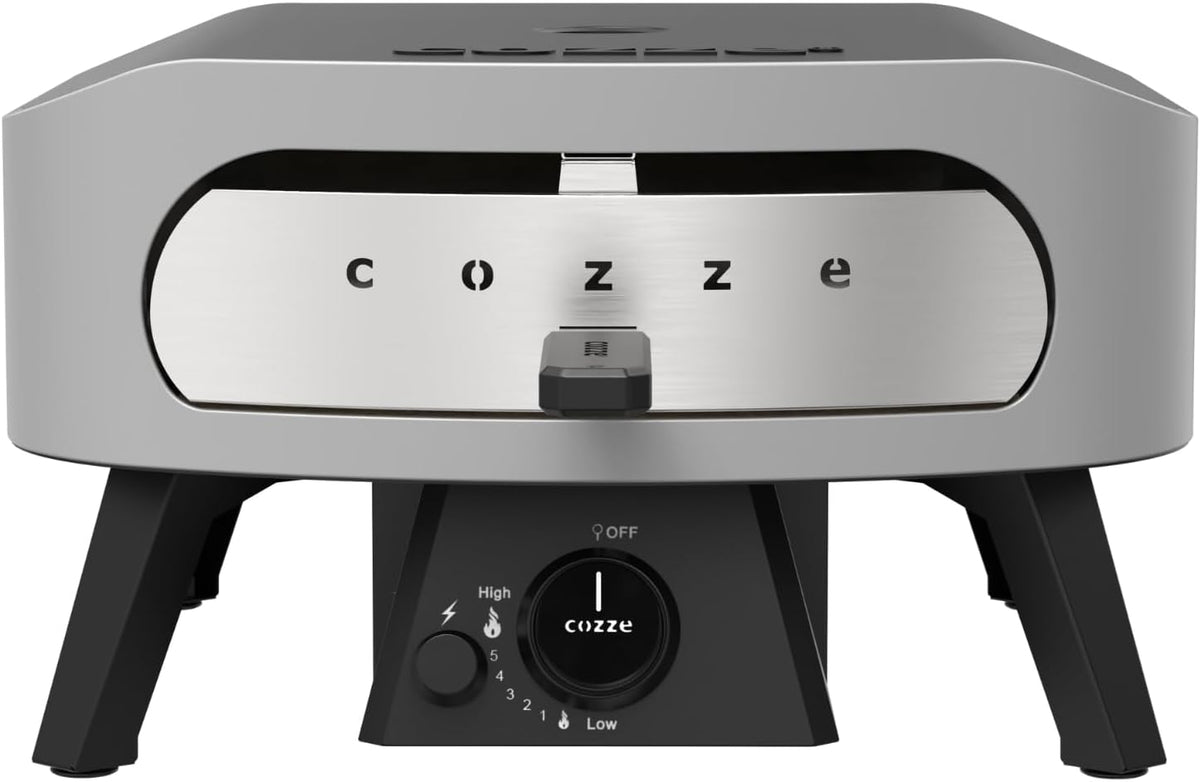 Cozze | 13" CLASSIC Pizza Oven Gas 30mbar | Includes Cordierite Pizza Stone | Automatic Ignition | Thermometer | Compact Design - QUORE