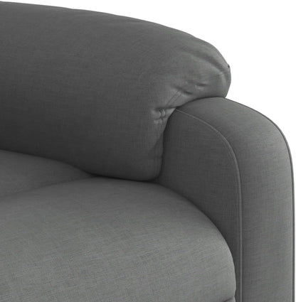 Relaxstoel donkergrijs stof TV fauteuil met ligfunctie, enkele ligstoel relaxstoel voor woonkamer, slaapkamer handmatig kantelsysteem mA5 - QUORE