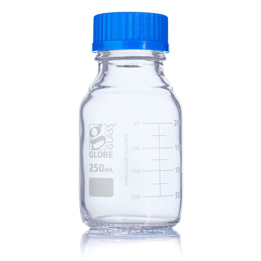 Mediafles 250 ml 10 Stuks – Laboratoriumfles – Reagentiafles – Glasfles – Labfles – GL45 Schroefdop – Borosilicaatglas 3.3