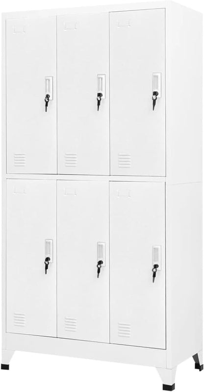 Gecheer Cabinet cabinet cabinet filing cabinet metal cabinet office cabinet metal locker saddle cabinet with 6 compartments 6 doors multifunctional cabinet 90 x 45 x 180 cm (W x D x H) with plastic - QUORE