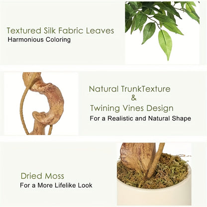 Ficus Kunstplant – Nepplant – Kunstboom – Kamerplant – Bloemstuk – 150 cm Hoog – Realistisch Design – Onderhoudsvriendelijk
