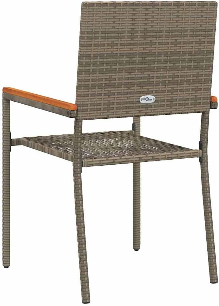 vidaXL Garden chairs 4 pcs Grey, Brown PE reed, Solid acacia wood - QUORE