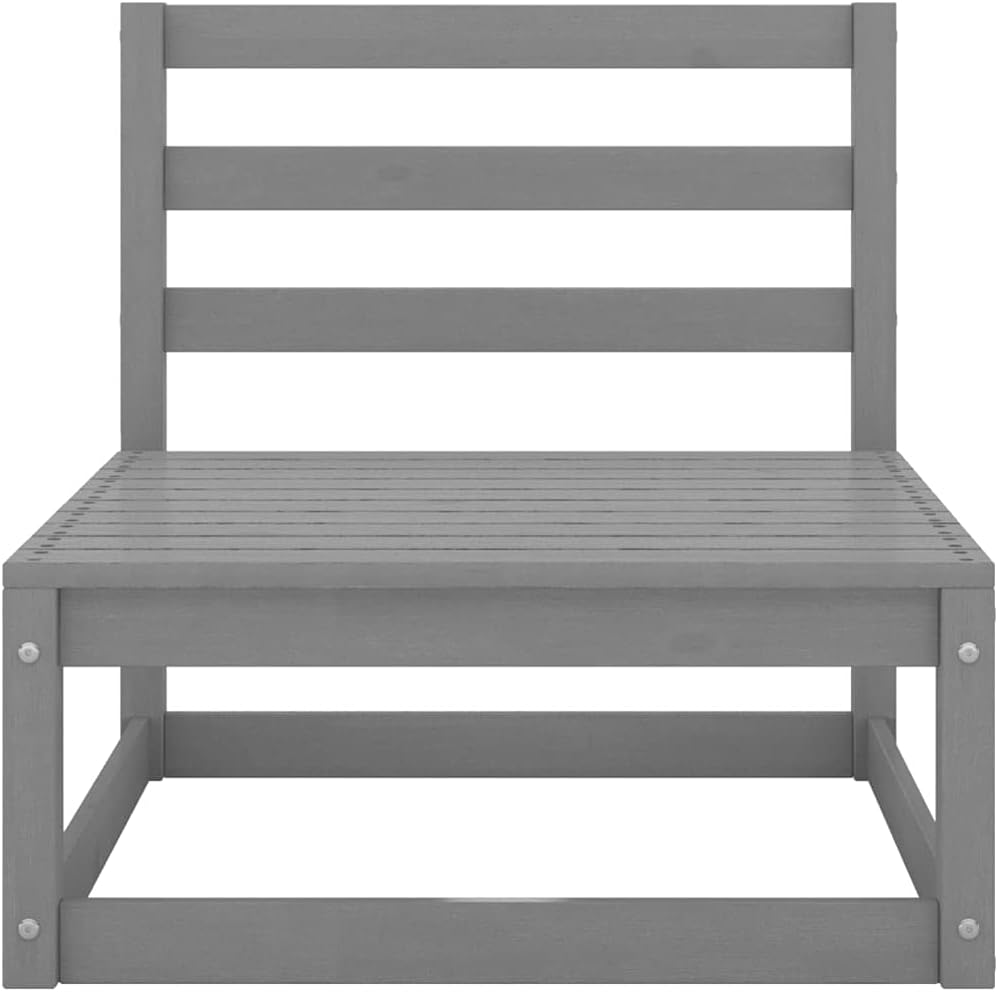 4-Piece Garden Lounge Set Grey Solid Wood Pine Garden Furniture Lounge Set Outdoor Sitting Lounge Patio Balcony Furniture - QUORE