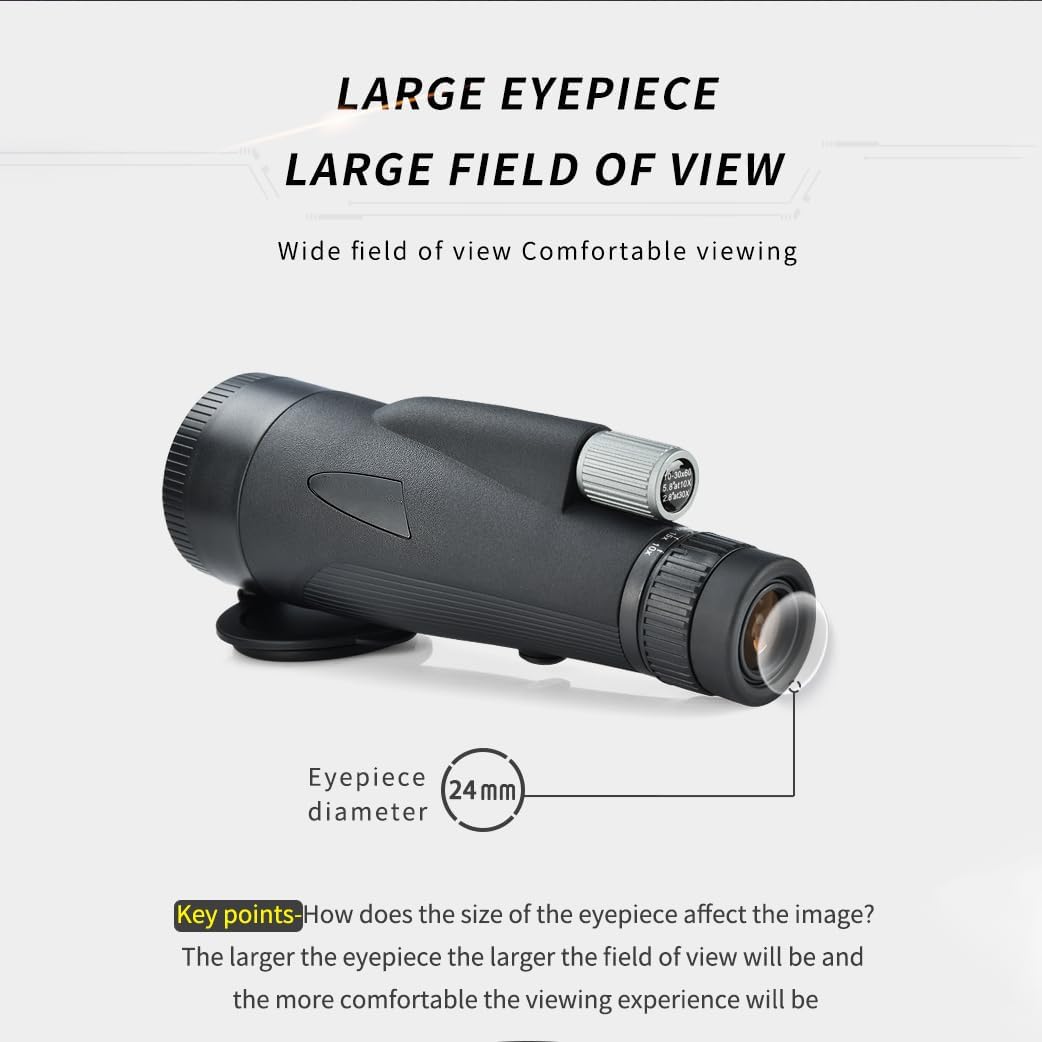 Monoculaire telescoop, 12-36 x 60 ED zoom, monoculair nachtzicht (24 mm oculair + 60 mm lens), waterdicht, met BAK4 prisma & FMC-lens met adapter en statief voor klimmen, balspellen, observatie van