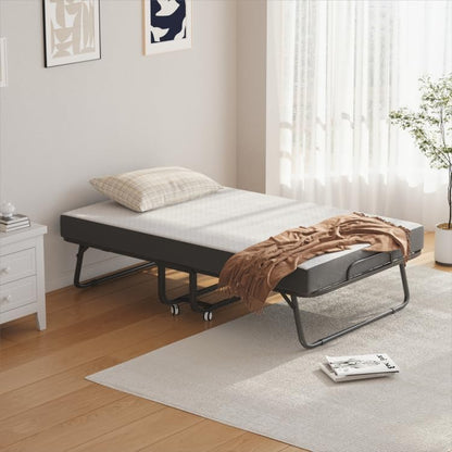 Deluxe opklapbed (incl. 13 cm dik traagschuimmatras), inklapbaar logeerbed, volwassenen 100 x 190 cm, metalen klapframe, versterkt metalen rooster, stofbestendige opbergtas, belastbaarheid 250 kg