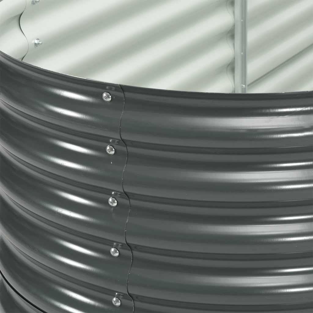 vidaXL Planter 400x80x81cm Galvanized Steel Silver Garden Container Flower Box - QUORE