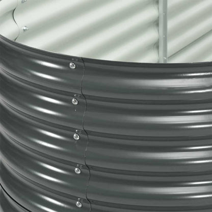 vidaXL Planter 400x80x81cm Galvanized Steel Silver Garden Container Flower Box - QUORE