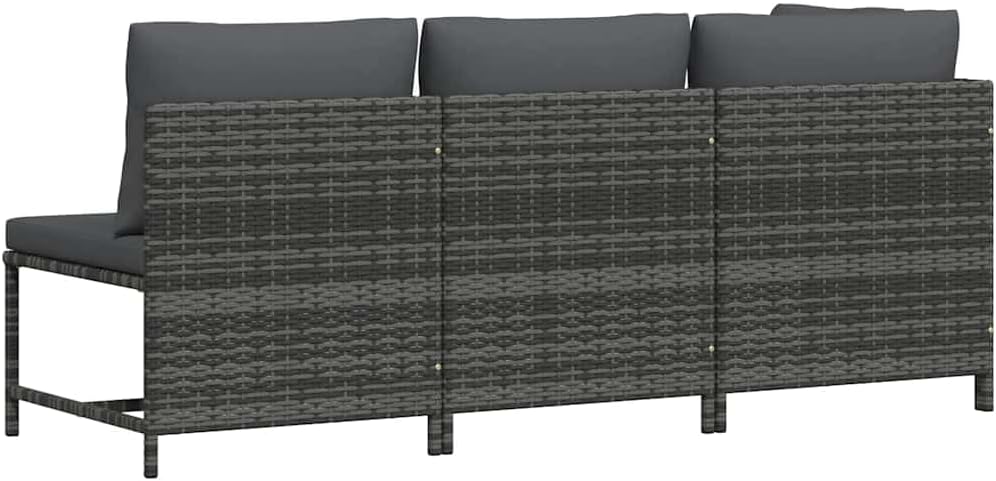 vidaXL 1/4/5x Footrest Sectional with Cushion Poly Rattan Multiple Colors - QUORE