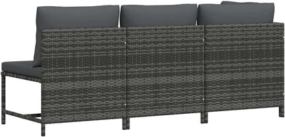 vidaXL 1/4/5x Footrest Sectional with Cushion Poly Rattan Multiple Colors - QUORE