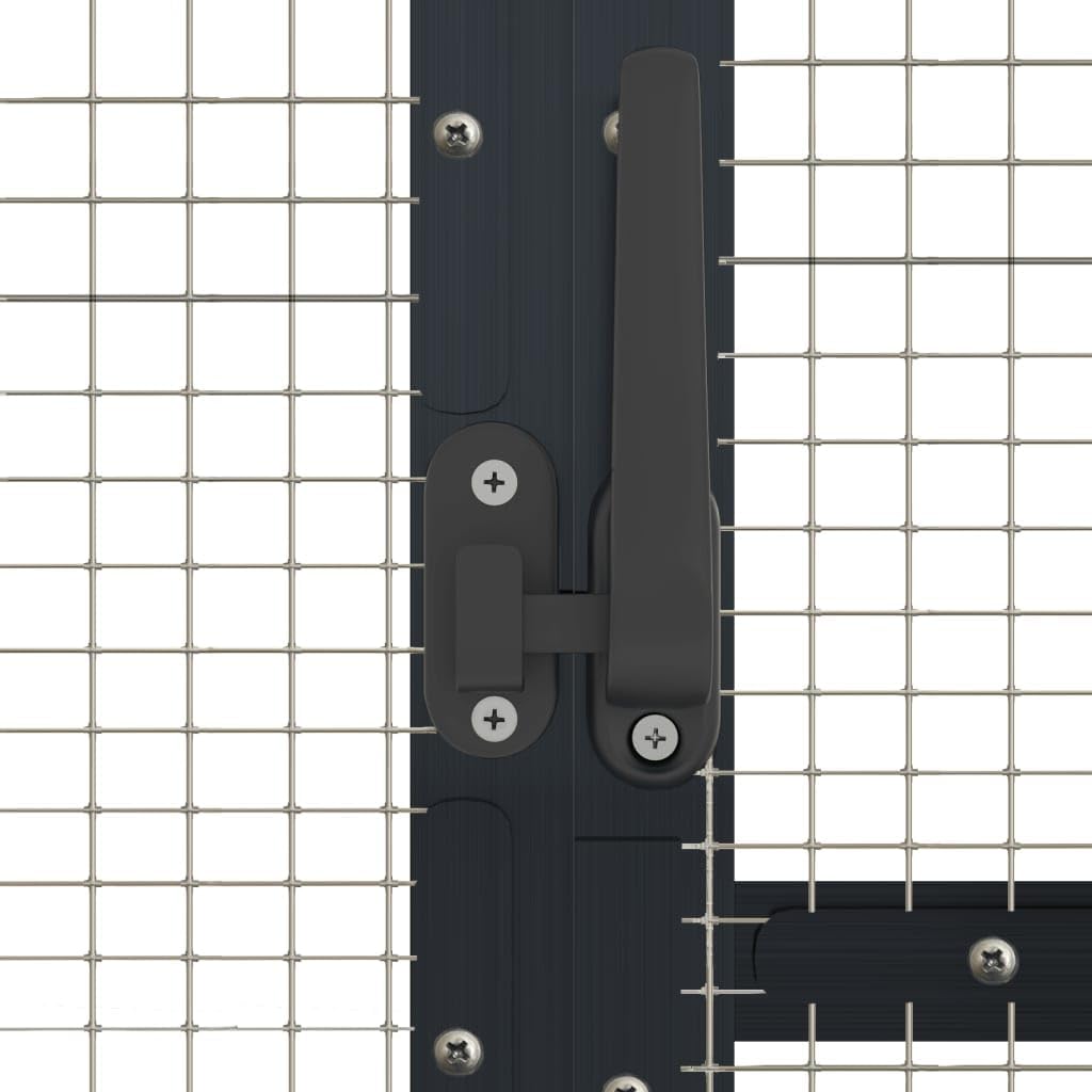 Volière – Vogelvolière – Buitenren – Vogelkooi – Kippenhok – Aluminium Frame – Afsluitbare Deur en Raam – Ruim 179x100x185 cm – Antraciet