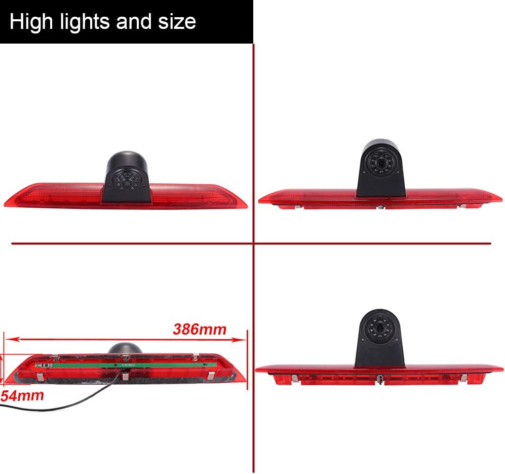 HD Transporter parkeerhulp remlicht achteruitrijcamera met hoek instelbaar, vervanging voor Ford Transit Tourneo Custom Jumbo Box V363 F150 F250 F350 V636 MK8/V362 (achteruitrijcamera + 4,3 inch
