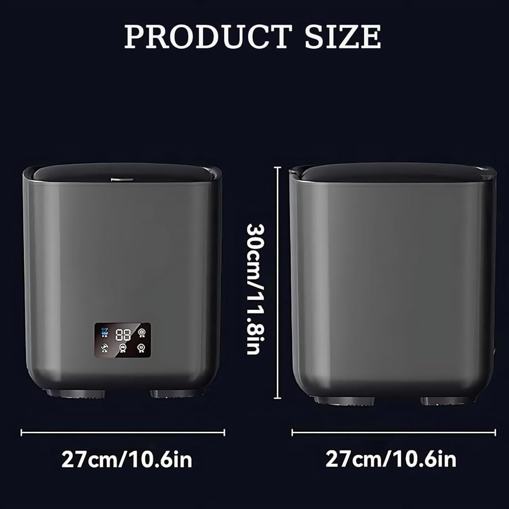 10 Litres Fully Automatic Washing Machine, 4-in-1 Mini Washers with Automatic Cleaning, LCD Touch Control and 4 Speed Settings - QUORE