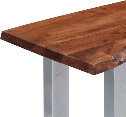 vidaXL Wall table 115x35x76 cm solid acacia wood and iron