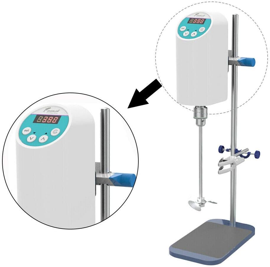 Digitale Overheadroerder 20L – Laboratoriumroerder – Overhead Roerder – Elektrische Mixer – Laboratoriummixer – 200-2000 RPM – Tot 80.000 mPa·s
