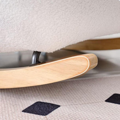 Wiegstoel – Schommelstoel – Fauteuil – Relaxstoel – Loungechair – Crèmekleurige Stof – Ergonomisch Ontwerp – Inclusief Voetenbankje