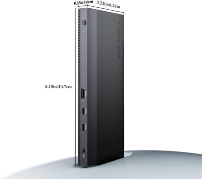 WAVLINK 12-in-1 USB-C docking station, 100 W Power Delivery, 2DP+HDMI, 4 USB-A, 2 10 Gps USB-C Gigabit Ethernet, Triple Display Laptop Dock