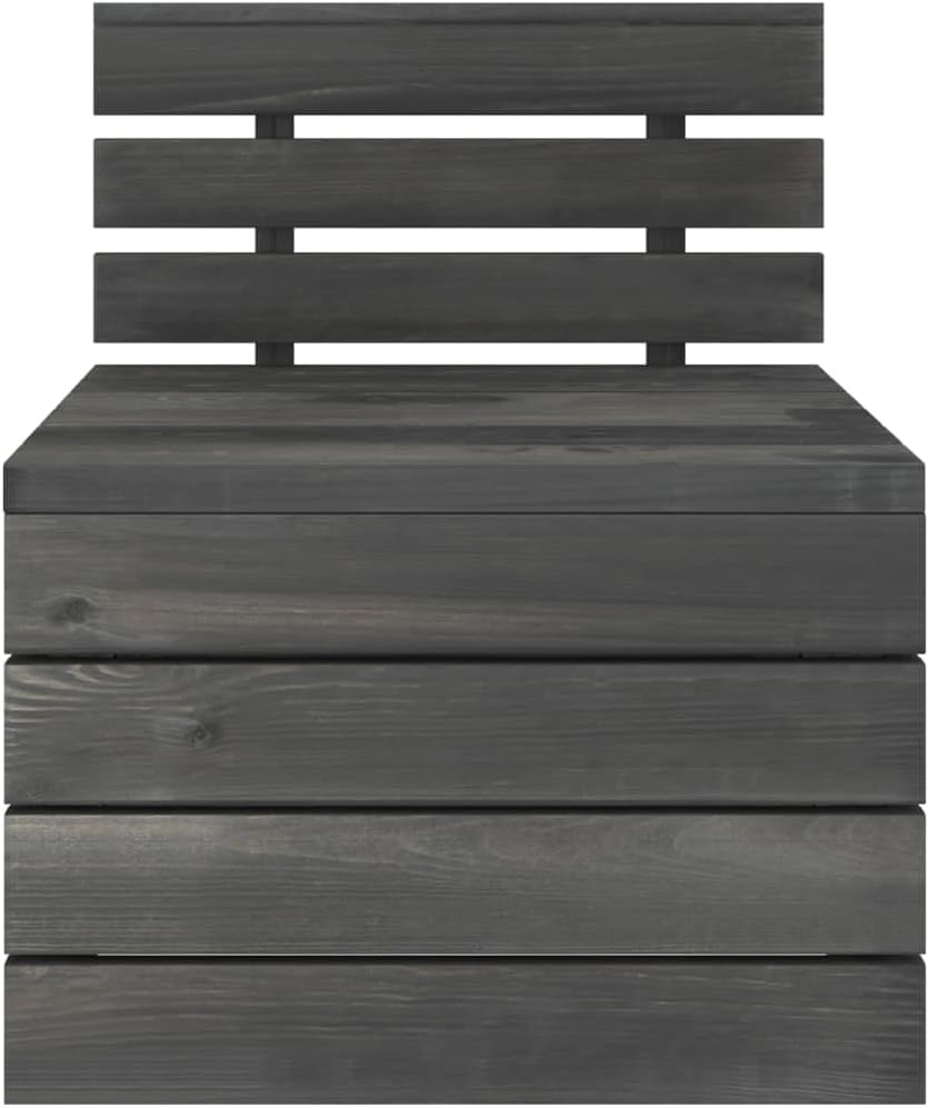 Terrasmeubelen, tuinbank, meubelsets, lounge-set, loungemeubelen, 2-delig, tuinbankstel van pallets grenenhout, donkergrijs - QUORE