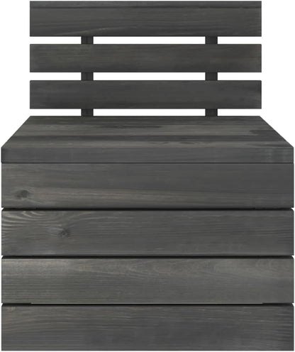 Terrasmeubelen, tuinbank, meubelsets, lounge-set, loungemeubelen, 2-delig, tuinbankstel van pallets grenenhout, donkergrijs - QUORE