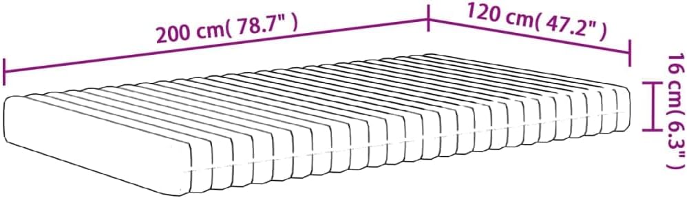 vidaXL Schuimmatras middelzacht 120x200 cm, tweepersoonsmatras, tweepersoons matras, matras schuimrubber, foam matras, matras schuim
