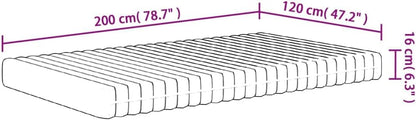 vidaXL Schuimmatras middelzacht 120x200 cm, tweepersoonsmatras, tweepersoons matras, matras schuimrubber, foam matras, matras schuim