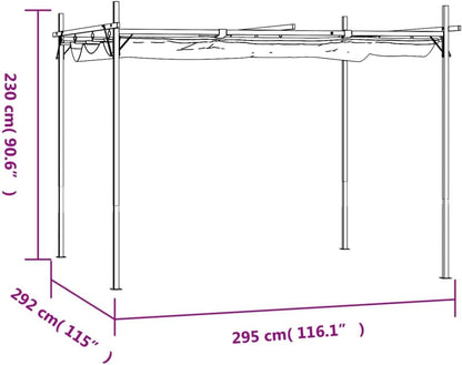Pergola with retractable roof Anthracite 295x292x230cm, Canopies & Gazebos Outdoor & Garden - QUORE