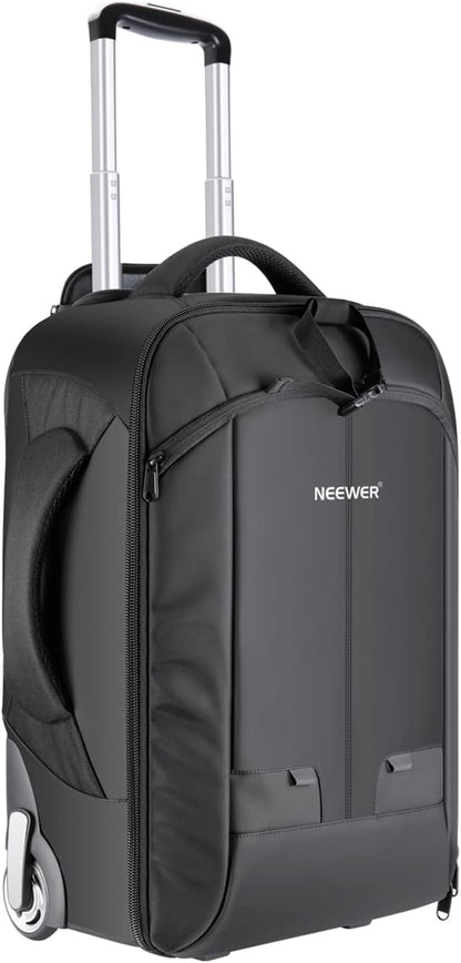 Neewer 2-in-1 schuifcamera rugzak koffer stijl converteerbaar met dubbele handgreep, schokbestendig met verwijderbare gewatteerde compartimenten voor spiegelreflexcamera's statieflenzen (zwart/rood)