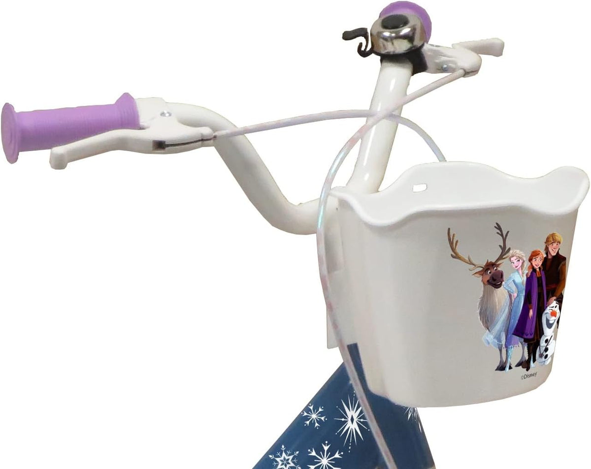 Meisje incl. fiets 14 inch voor kinderen, ijskoningin, Frozen + helm, blauw, 14 inch