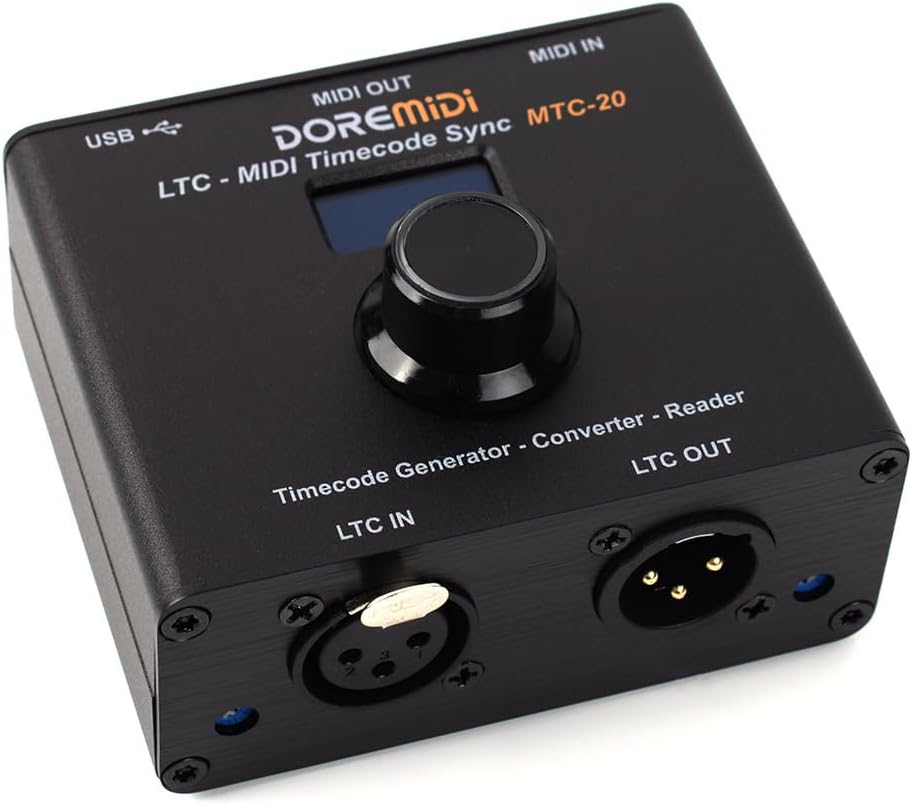 LTC-MIDI Tijdcodesynchronisatie – MIDI LTC Syncbox – Tijdcodeconverter – Tijdcodegenerator – Tijdcodelezer – USB MIDI Interface – OLED Display