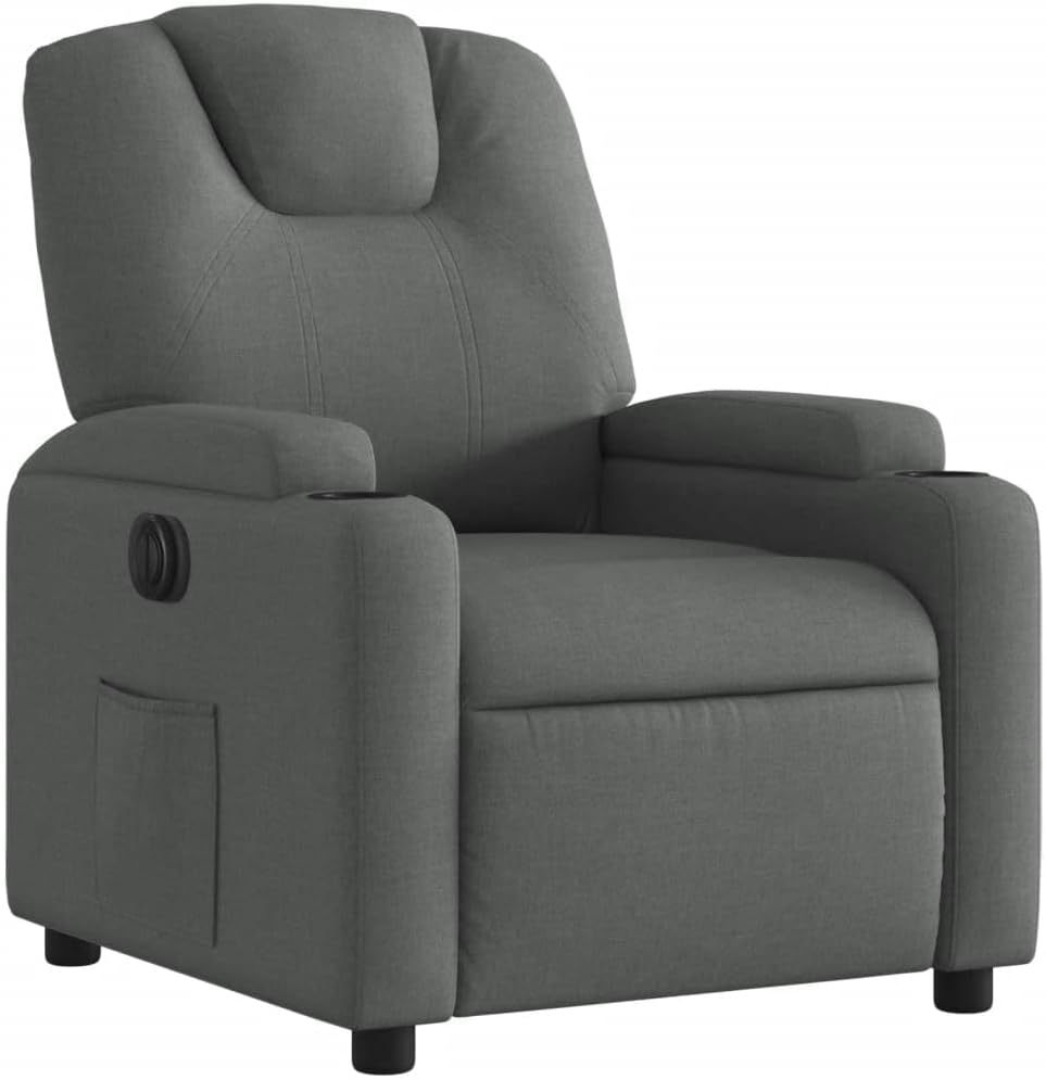 Armchair, Reclining Chair, Sleeping Chair, Electric Chair with Adjustable Backrest, Dark Grey Fabric