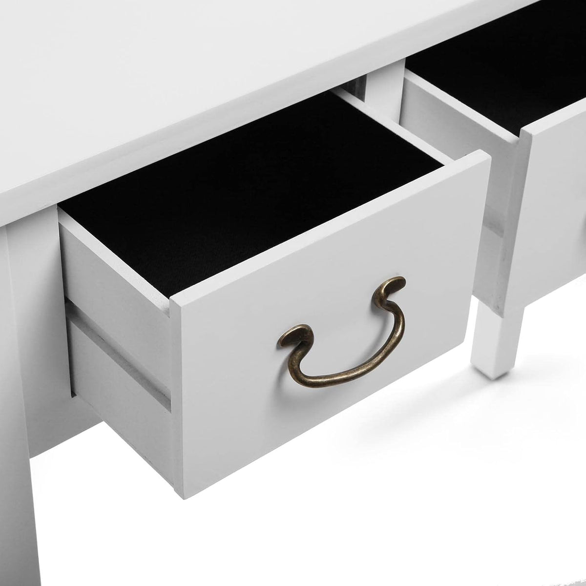Versa Niza Smalle hal of vestibule Entree hal meubilair, Console Tafel, met 3 laden, Afmetingen (H x B x H) 80 x 35 x 90 cm, Hout, Kleur Wit