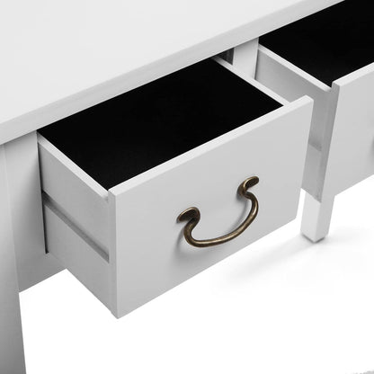 Versa Niza Smalle hal of vestibule Entree hal meubilair, Console Tafel, met 3 laden, Afmetingen (H x B x H) 80 x 35 x 90 cm, Hout, Kleur Wit
