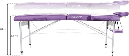 Inklapbare massagetafel – Massagebank, behandeltafel, ligbank, massagebed – Violet – 186 x 66 cm – 14 cm dikke bekleding