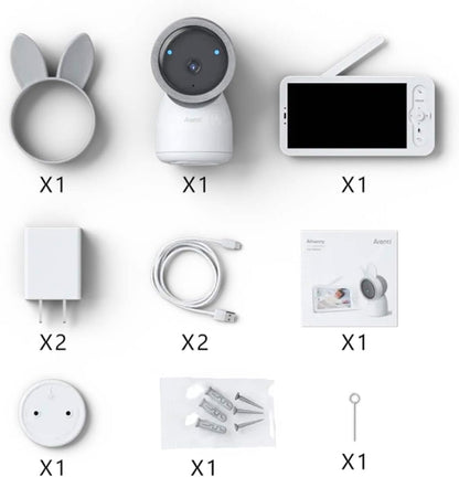 ARENTI AINanny A4 Kit Plus 4 MP video-babyfoon met 12,7 cm (5 inch) LCD-scherm, zwenk- en kantelfunctie met automatische tracking
