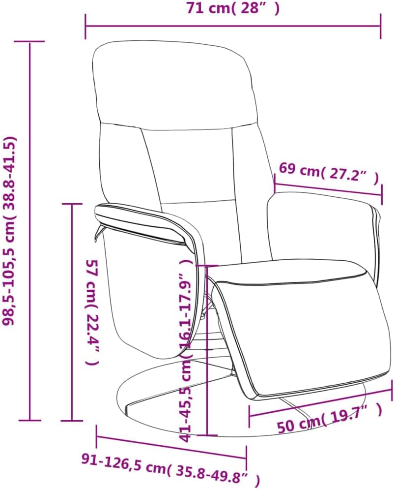 Verstelbare Fauteuil – Relaxfauteuil – Leunstoel – Draaifauteuil – Tv Stoel – 360 Graden Draaibaar – Fluwelen Bekleding Lichtgrijs