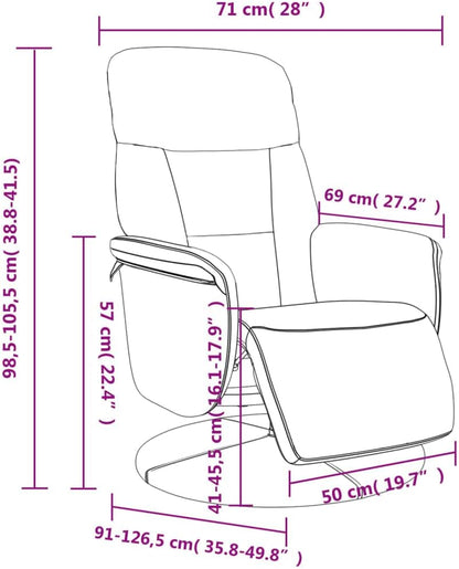 Verstelbare Fauteuil – Relaxfauteuil – Leunstoel – Draaifauteuil – Tv Stoel – 360 Graden Draaibaar – Fluwelen Bekleding Lichtgrijs